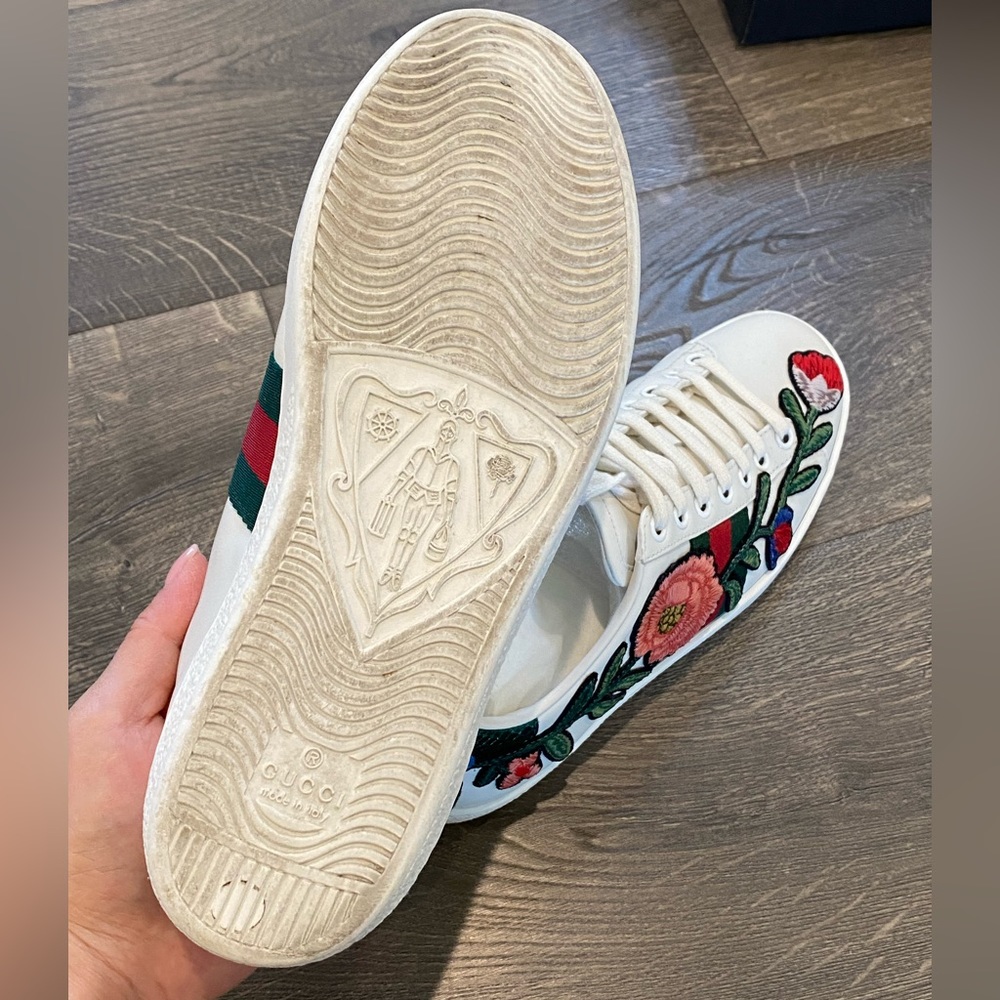 Gucci Women Ace Embroidered Floral Sneakers Size 36 (fit 6.5-7US) - Picture 6 of 9